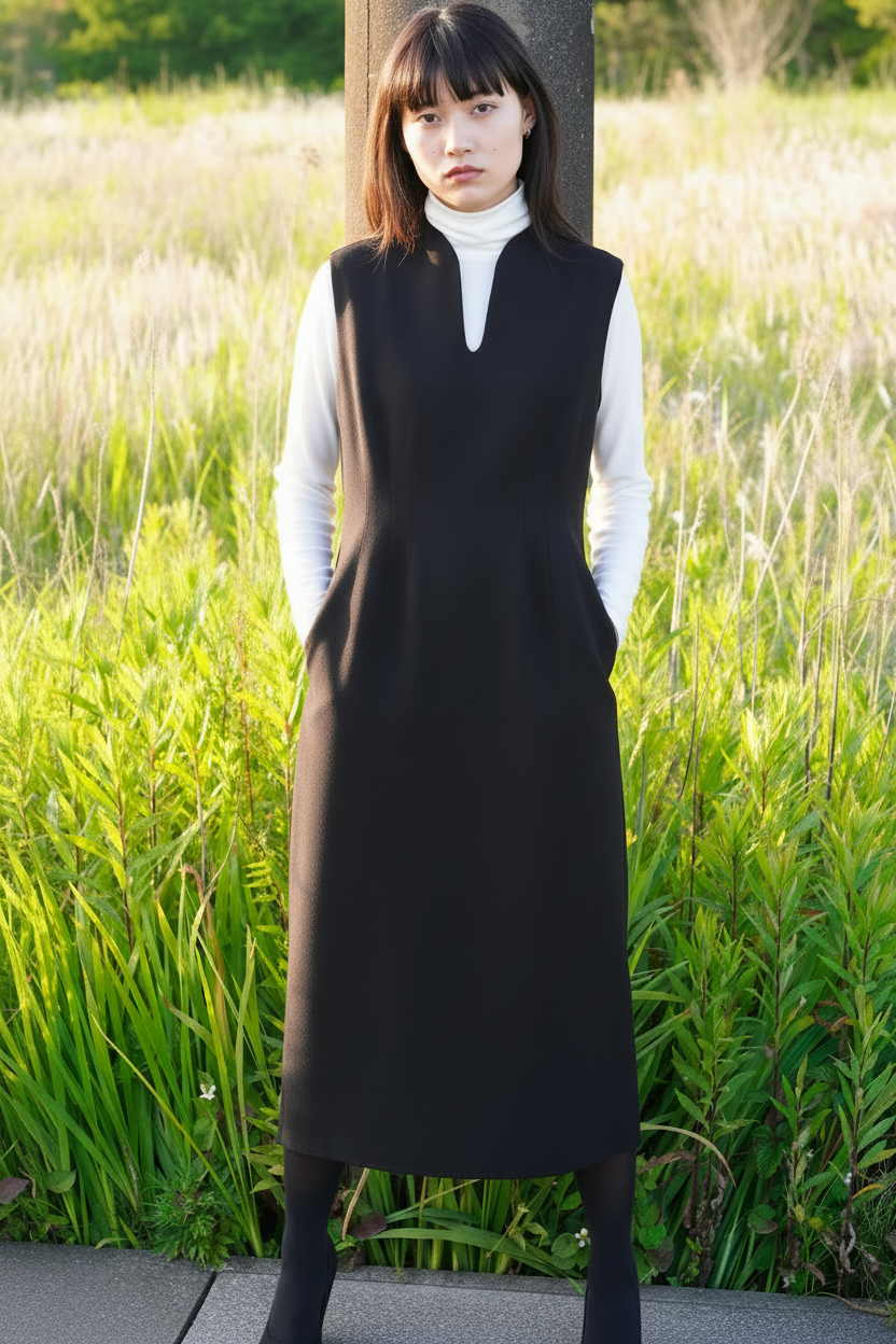 新品 WOOL COCOON DRESS