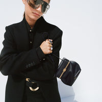 New Small Triomphe Frame in Supple Calfskin Black (Available upon request)