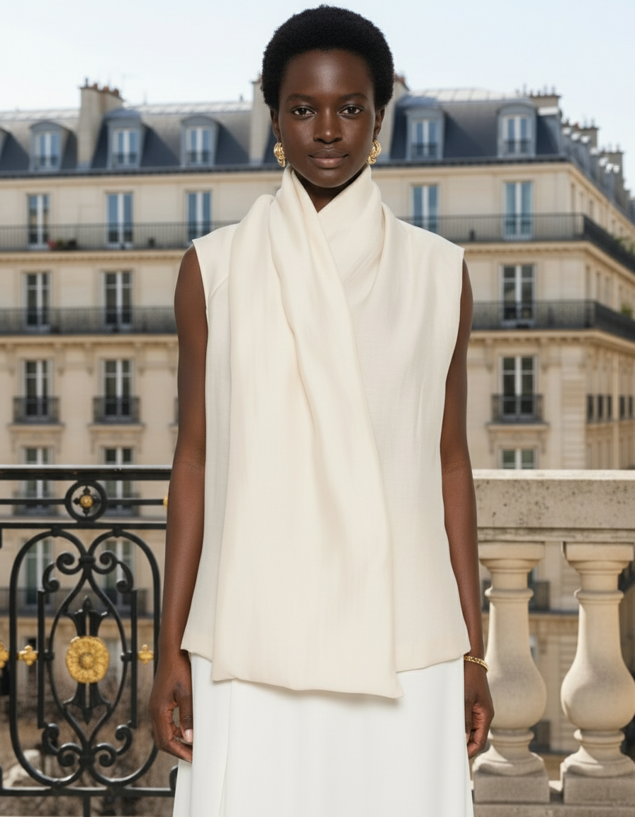 新品 scarfdetail blouse