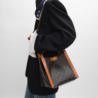 新作/新品 SMALL CUBO BAG IN TRIOMPHE CANVAS AND NATURAL CALFSKIN(入荷リクエスト)