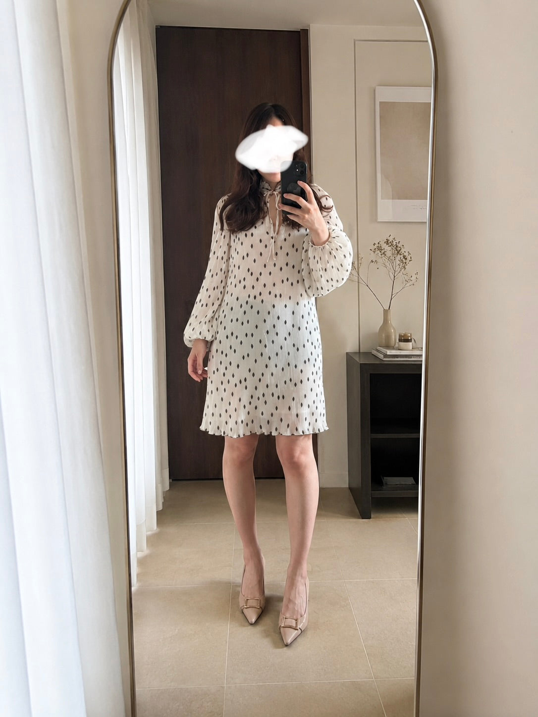 【手洗い可】dot flare dress